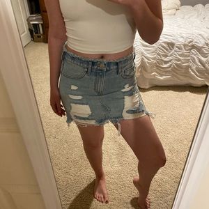 Express Distressed Jean skirt